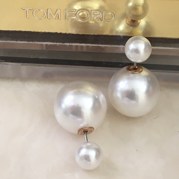 Pearl Ball Double-Sided Stud Earrings. - Picture 10 of 12